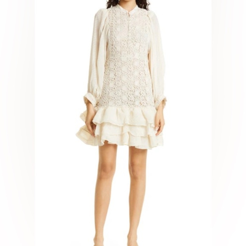 BiTiMO Elegant Cream Lace Mini Dress Sz Large NWT